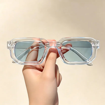 6Pcs/Set Women Vintage Rectangle Frame Sunglasses Fashion Retro Sun Glasses Luxury Brand Design Glasses Eyewear Men Goggle