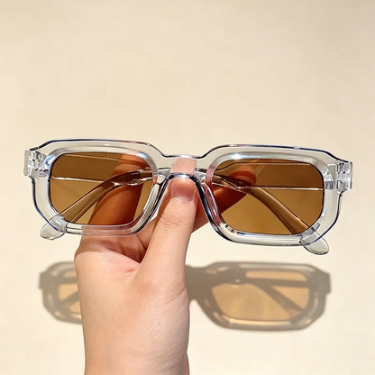 6Pcs/Set Women Vintage Rectangle Frame Sunglasses Fashion Retro Sun Glasses Luxury Brand Design Glasses Eyewear Men Goggle
