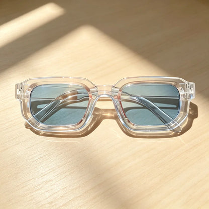 6Pcs/Set Women Vintage Rectangle Frame Sunglasses Fashion Retro Sun Glasses Luxury Brand Design Glasses Eyewear Men Goggle