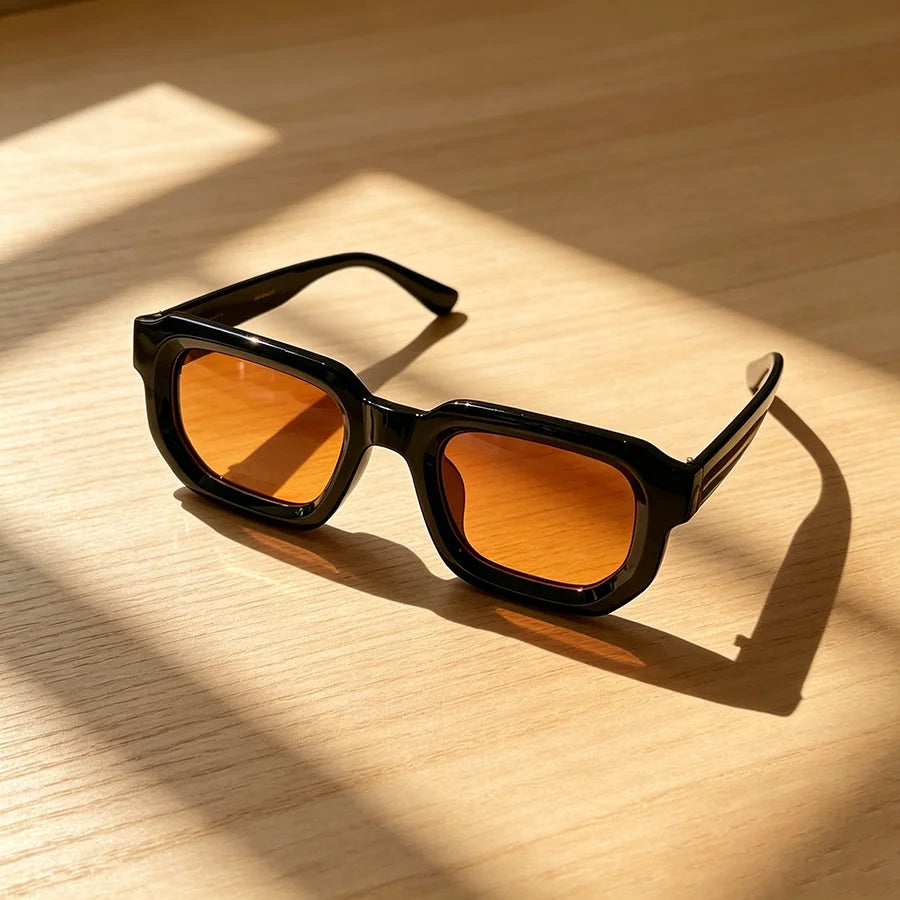 6Pcs/Set Women Vintage Rectangle Frame Sunglasses Fashion Retro Sun Glasses Luxury Brand Design Glasses Eyewear Men Goggle