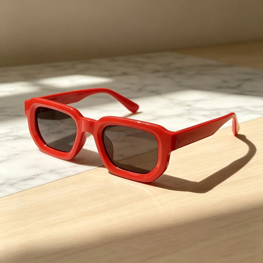 6Pcs/Set Women Vintage Rectangle Frame Sunglasses Fashion Retro Sun Glasses Luxury Brand Design Glasses Eyewear Men Goggle