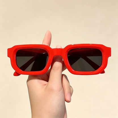 6Pcs/Set Women Vintage Rectangle Frame Sunglasses Fashion Retro Sun Glasses Luxury Brand Design Glasses Eyewear Men Goggle